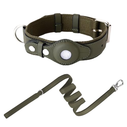 ZYTECO Hundeleinen-Halsband-Leinen-Anzug Verstellbare wasserdichte Hundehalsband-Leinen Für Kleine Mittelgroße Und Große Hunde,Dark Green,L von ZYTECO