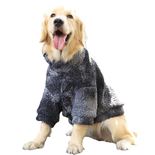 ZYTECO Hundepullover Warm Flauschig Weich Gemütlich Sweatshirt Winddicht Wintermäntel Für Kaltes Wetter Für Mittelgroße Und Große Hunde,Schwarz,5XL von ZYTECO