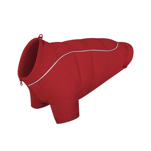 ZYTECO Manteau Bouffant Épais Pour Chien Veste D'hiver Chaude Douce Et Confortable Imperméable En Duvet De Canard Pour Petits Chiens Avec Bandes Réfléchissantes,Dark red,L von ZYTECO