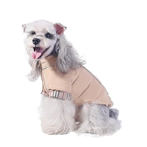 ZYTECO Manteau Bouffant Épais Pour Chien Veste D'hiver Chaude Douce Et Confortable Imperméable En Duvet De Canard Pour Petits Chiens Avec Bandes Réfléchissantes,Khaki,L von ZYTECO