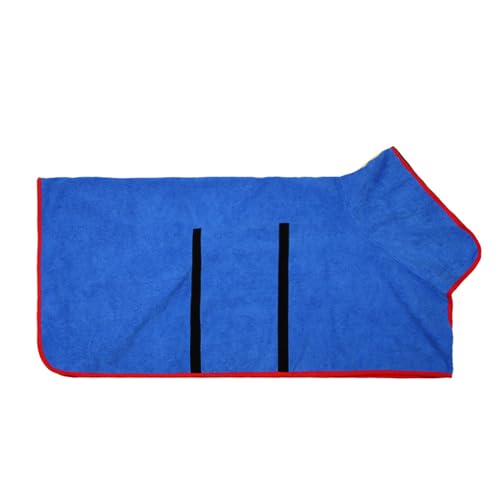 ZYTECO Tragbarer Bademantel Für Haustiere Verstellbar Weiche Mikrofaser Super Saugfähig Schnell Trocknend Bademantel Für Hunde Und Katzen,Blau,3XL von ZYTECO