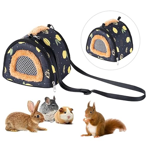 ZYYRSS Kleine Tiere Tragetasche, Ratten Zucker Gleiter Kleine Meerschweinchen Ratte Chinchillas Hamster Igel Tragetasche Tasche für Outdoor Reisen, Atmungsaktive hängende Tragetasche (Schwarz) von ZYYRSS