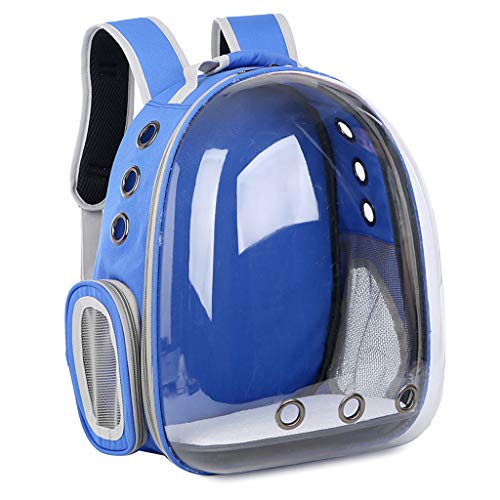 ZZALLL Atmungsaktive transparente Kapsel Haustier Katze Welpe Travel Space Rucksack Tragetasche - Blau von ZZALLL