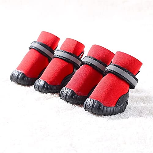 ZZDH Hundeschuhe Pfotenschutz 4 Teile/Satz Haustier Hund Schuhe reflektierend warm rutschfest für kleine Hunde Boots socken Haustiere liefert Produkt wasserdichte Breathable von ZZDH