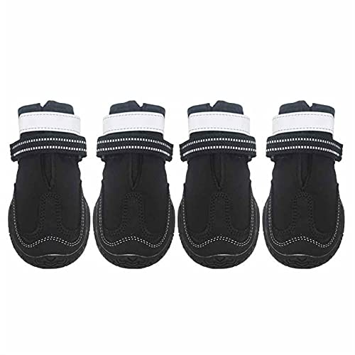 ZZDH Hundeschuhe Pfotenschutz 4 Teile/Satz Haustier Hund Schuhe wasserdichte Anti-Rutsch-Hundestiefel Welpen Reflektierende Schuhe Pet Paw Protectoren Multi Größe wasserdichte Breathable von ZZDH