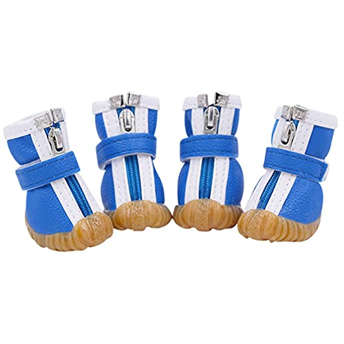 ZZDH Hundeschuhe Pfotenschutz 4 stücke wasserdichte Hund Schuhe tragen resistente rutschfeste Sohle Sport haustierstiefel für welpen Pfote beschützer wasserdichte Breathable von ZZDH