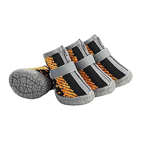 ZZDH Hundeschuhe Pfotenschutz Reflektierende Hundeschuhe Atmungsaktive Mesh Dog Cat Puppy Socken Schuhe Haustier Anti-Rutsch Hundestiefel Hund Pfotenprotektoren wasserdichte Breathable von ZZDH