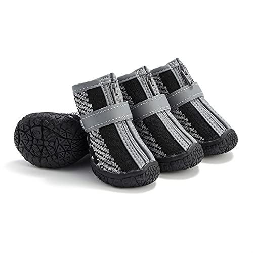 ZZDH Hundeschuhe Pfotenschutz Reflektierende Hundeschuhe Atmungsaktive Mesh Dog Cat Puppy Socken Schuhe Haustier Anti-Rutsch Hundestiefel Hund Pfotenprotektoren wasserdichte Breathable von ZZDH