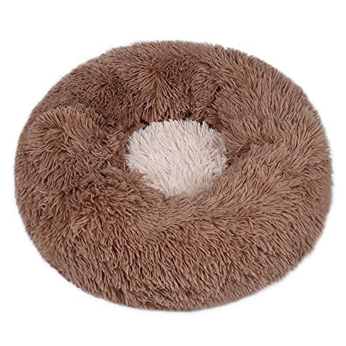 ZZDXL Donut Hundebett 100Cm Braun Hundebett Donut Gemütliches Haustierbett Waschbar, Soothing Bed Dog(100m) von ZZDXL