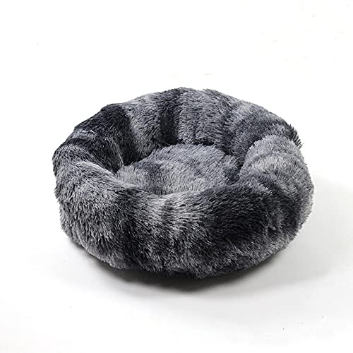 ZZDXL Donut Hundebett 100Cm Schwarzgrauer Farbverlauf Hundebett Donut Gemütliches Haustierbett Waschbar, Soothing Bed Dog(100m) von ZZDXL