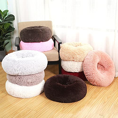 ZZDXL Katzenbett Plüsch Waschbar Rosa Hundebett Donut Gemütliches Haustierbett Waschbar, Soothing Bed Dog(70cm) von ZZDXL