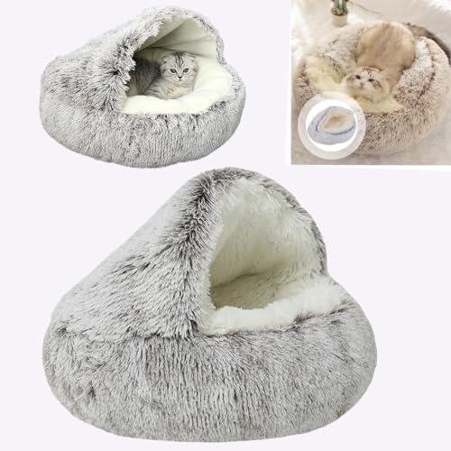 ZZPXMY Haustierbetten für Hunde, Haustierbetten für Katzen, Wintertierplüschbetten, Wintertierbetten, Haustierbetten (50cm, Farbverlauf Kaffee) von ZZPXMY