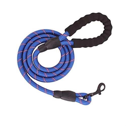 ZZYQDRTT Reflektierende runde Nylon-Hundeleine: 2 m / 3 m / 5 m, 1,2 cm Durchmesser, ideal für große Hunde (blau, 1,2 cm x 200 cm) von ZZYQDRTT
