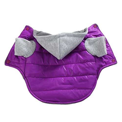 ZZZYW Herbst und Winter Haustier Kleidung Kleiner Hund Warme Welpen Haustier Mantel Hund Hoodie Hund Kleidung (Color : Purple, Größe : 18) von ZZZYW