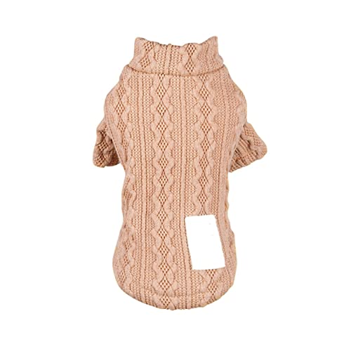 ZZZYW Winter Warme Pullover Kleidung Pullover Strickmantel Strickmedium und Kleinhundkatze Rollkragen (Color : Coffee, Größe : XL) von ZZZYW