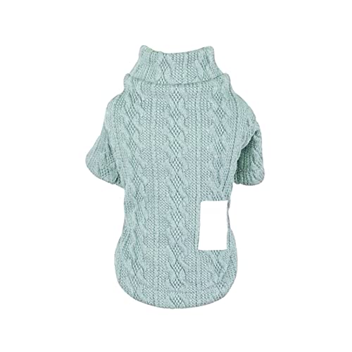 ZZZYW Winter Warme Pullover Kleidung Pullover Strickmantel Strickmedium und Kleinhundkatze Rollkragen (Color : Green, Größe : XS) von ZZZYW