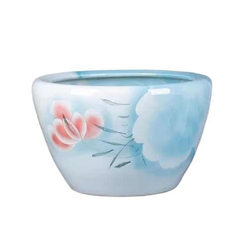 Fischschale Traditionelles chinesisches Keramik-Aquarium, blaues Lotusblatt, Lotusblume, Fischzuchtbecken, Außen- und Innenbereich, Wohnzimmer, Feng Shui, dekoratives Aquarium, Schildkrötenbecken Aqua Fischschale Traditionelles chinesisches Keramik-Aquarium, blaues Lotusblatt, Lotusblume, Fischzuchtbecken, Außen- und Innenbereich, Wohnzimmer, Feng Shui, dekoratives Aquarium, Schildkrötenbecken Aqua von ZZlei2yu-12