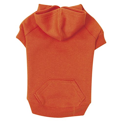 Zack & Zoey Basic Hoodie für Hunde, 30,5 cm, klein, leuchtendes Orange von Zack & Zoey