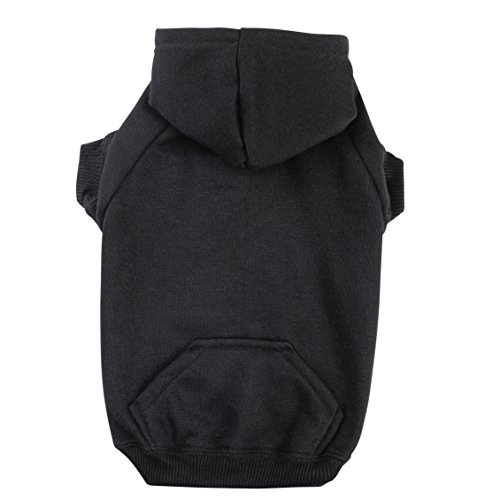 Zack & Zoey Basic Hoodie für Hunde, 40,6 cm, Größe M, Tiefschwarz von Zack & Zoey