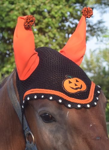 Zainee Sports Halloween-Fliegenhaube | Pferdehaube | Ohrhaube | Reiten Reitsport Fliegenschleier | erhältlich in voller Größe (schwarz, voll/Pferd) von Zainee Sports