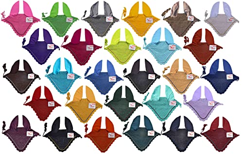 Zainee Sports Pferdeohrhaube Ohrennetz Hut Fliegenhaube Haube Maske Fliegenschleier Vollhandgemachte Baumwolle (Cob, Königsblau) von Zainee Sports