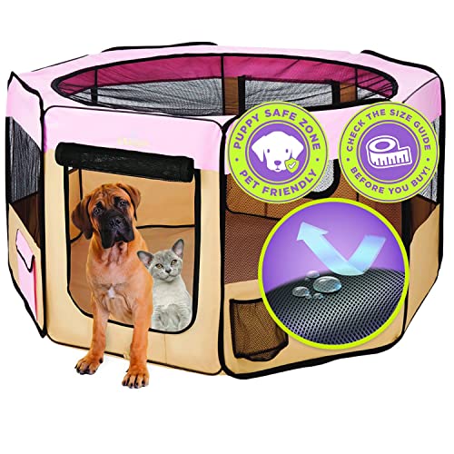 Zampa Pop-Up-Laufgitter für Hunde und Katzen, tragbar, extra groß, 203,2 x 203,2 x 91,4 cm, faltbar von Zampa