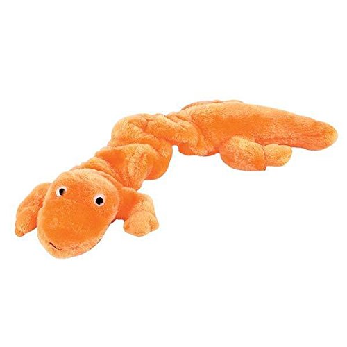 Zanies Gecko Eidechse Bungee Hundespielzeug, langlebig, Plüsch, Stretch, bunt, quietschendes Spielzeug für Hunde (orange) von Zanies