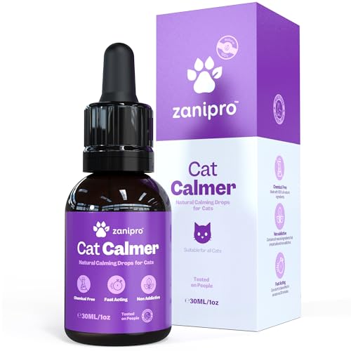 Tropfen Katze Beruhigung, Linderung von Angstzuständen, Nahrungsergänzungsmittel Beruhigung Katze, Ashwagandha Baldrian, Anti Stress,30 ml von Zanipro