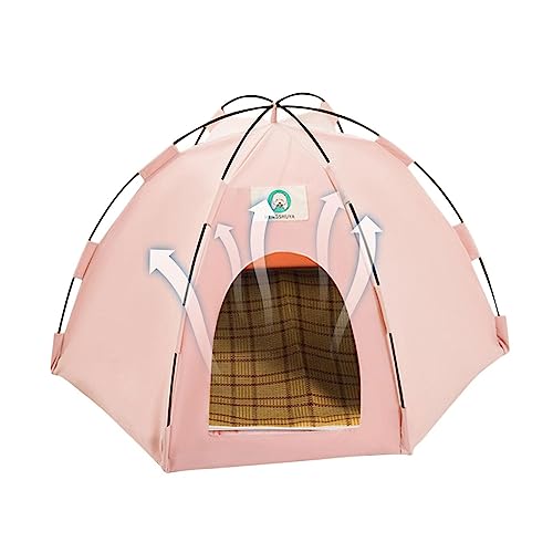 Faltbares Katzenzelt – Hundehütte, Hunde-Tipi-Zelt Mit Einer Kühlenden Bettmatte | Katzenzelte Für Draußen, Atmungsaktive, Waschbare Hundehütte Für Haustiere von Zankie