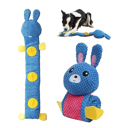 Zaruatu Quietschendes Hundespielzeug, interaktives Kau- und Puzzle-Spielzeug für Stressabbau, IQ-Training und Nahrungssuche, Instinkt-Entwicklung, geeignet für Hunde (blau) von Zaruatu