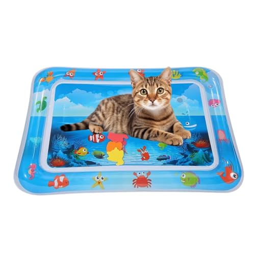 Zasdvn Sensorische Wasserspielmatte Für Katzen, Wasserspielmatte Für Katzen, Sensorische Wasser Spielmatte, Wassermatte Für Katze Und Hund, Verdickte Wassersensormatte Für Kinder, Baby Spielzeuge von Zasdvn