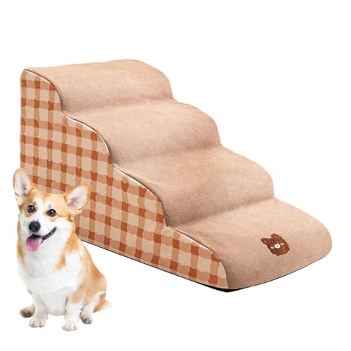 Hunderampe, Treppe und Tritthocker, rutschfeste Haustiertreppe für Couch, Hundetreppe, Hundebett-Stufe, für kleine mittelgroße Haustiere, Katzen, Hunde Fourth Level von ZbOLi