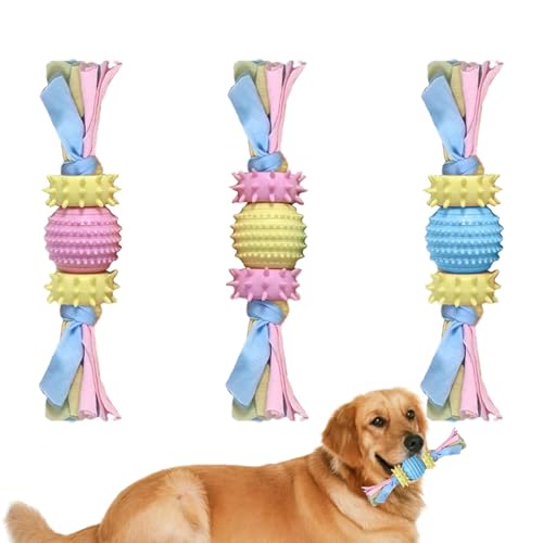 Zceplem Welpenkauspielzeug | Welpen-Beißstäbe für Hundekauen | Wiederverwendbarer Ball mit Se Hundespielzeug, Welpen-Beißring, Hundezahnreinigungsspielzeug zur Linderung von Langeweile von Zceplem