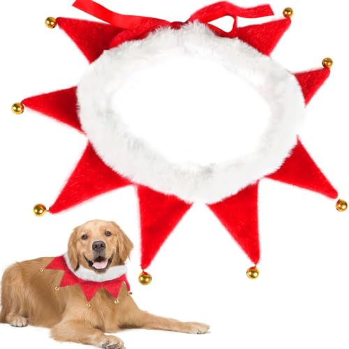 8 Glöckchen Weihnachten,Weihnachten Haustierhalsband Glöckchen,Hundehalsband Weihnachten für Kätzen und Hunde,Verstellbare Katze Hundehalsband,Haustier Kostüm Zubehör für Hund Katze Welpen Kätzchen von ZeYou