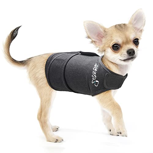 Zeaxuie Baby-Use-Grade Hunde-Angstweste, Hundekleidung, atmungsaktive Hundejacke für Gewitter, Reisen, Feuerwerk, Tierarztbesuche, beruhigender Mantel für kleine, mittelgroße und große Hunde, S-Grau von Zeaxuie