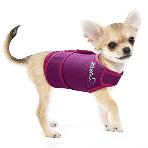 Zeaxuie Baby-Use-Grade Hunde-Angstweste, atmungsaktive Hundejacke für Gewitter, Reisen, Feuerwerk, Tierarztbesuche - Beruhigender Mantel für kleine, mittelgroße und große Hunde, Größe S, Lila von Zeaxuie