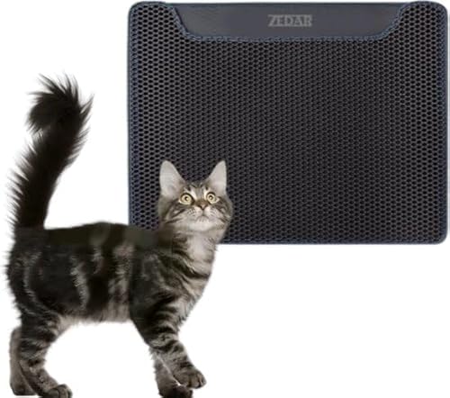 Katzenstreu Matte - Katzenstreu auffangen - Katzenstreu Matte - 58x43 - Schwarz - Zedar von Zedar