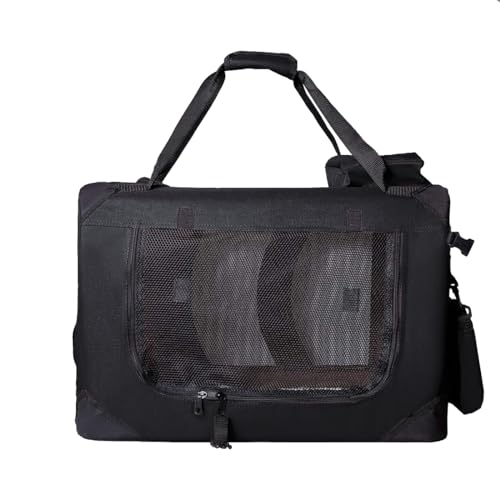 Zedelmaier Faltbare Hundebox Transportbox Hundekäfig Kleintiertasche (L - 51 x 70 x 50cm, Schwarz) von Zedelmaier