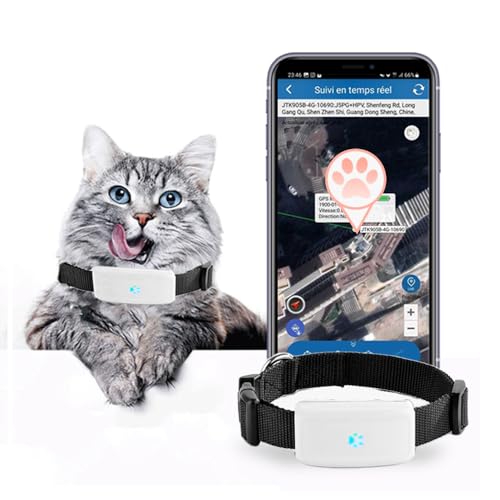 Zeerkeer GPS Tracker für Hunde,Katze Mini GPS Haustiere Ortung Ohne ABO Echtzeit Tracking Anti Verlust Alarm Haustier Tracker Historische Route GPS Halsbänder Wasserdicht mit kostenloser APP, 50g von Zeerkeer