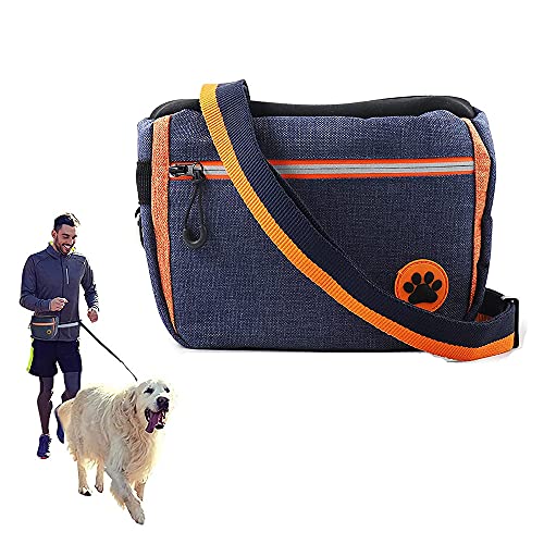 Zefeng Hunde Leckerlie Tasche, Hundeleckerli-Tasche Wasserdicht, Leckerli-Beutel für mit Verstellbarem, Verstellbarem Hüftgurt, zur Hundetraining und Futteraufbewahrung (Blau) (V109-Pet bag) von Zefeng