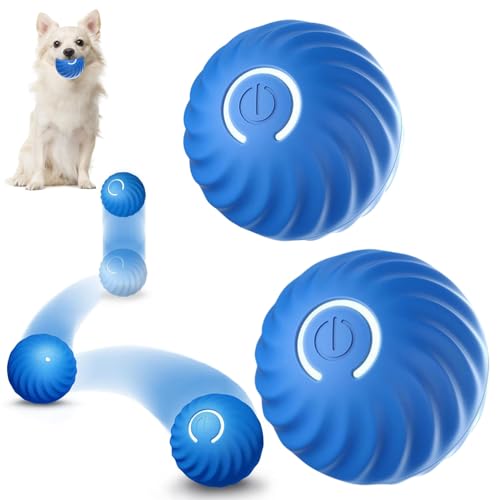 2pcs Interaktives Hunde Ball Spielzeug,Selbstrollender Ball für Hunde,Automatisch Rollender Langlebiger Hundeball,Interaktives Hundespielzeug Ball,Strapazierfähiger Automatisch Rollender Ball von ZeiLaBang Kakadi