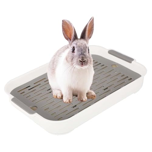 Kaninchen Katzentoilette,Tablett Haustier Toilette,Kaninchenkäfig Toilette,Kleintier Katzentoilette,Hasentoilette mit Reinigungssieb,Haustier WC Trainer für Chinchillas,Meerschweinchen von ZeiLaBang Kakadi