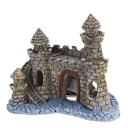 Castle Aquarium Dekoration handbemalt mit realistischen Details Fisch Tanks Ornamente Kleine Felsen Haus Fisch Shelters Aquarium Aquarium Landschaftsbau Pflanze Landschaft Aquarium Künstliche von Zeizafa