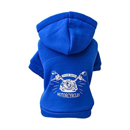 "Motorcycles" Hundepullover Hoodie für Hunde bis große Hunde für den Außenbereich T-Shirt Winddicht Dicke Weste Hunde-Kapuzenpullover für große Hunde von Zeizafa