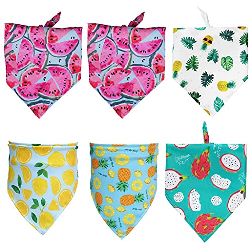 Zeizafa 6 Pcs Sommer Obst Druck Waschbar Hund Für Lätzchen Haustier Halstuch Schal Für Kleine Hunde Welpen Festliche Decoratio Katze Kostüm Zubehör von Zeizafa