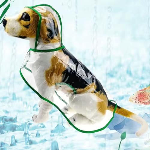 Zelbuck Hunderegenmantel Atmungsaktiv Wasserdichter Haustier-Regenmantel Haustier Verstellbar Regenjacke Mit Kapuze Transparent Wasserdicht Hundejacke Mit Knopfverschluss 2 Stuck (3XL,Green) von Zelbuck