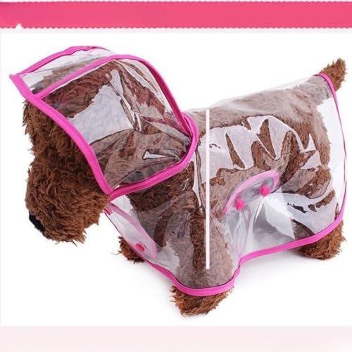 Zelbuck Hunderegenmantel Atmungsaktiv Wasserdichter Haustier-Regenmantel Haustier Verstellbar Regenjacke Mit Kapuze Transparent Wasserdicht Hundejacke Mit Knopfverschluss 2 Stuck (4XL,Red) von Zelbuck