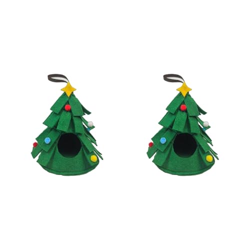 Zemusinet House Green Christmas Kleintier-Schaukelspielzeug für kleine Tiere, warmes Bett für Zucker, Kleintiere, Weihnachtsbett von Zemusinet