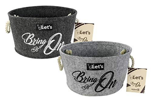 Let's stuff it Dog Basket - Aufbewahrungskorb für Hundespielzeug - Korb - Polyester - Hundespielzeug - 20cm (Grau) von Zen-Kat