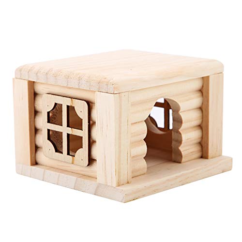 ZenithAur Hamsterhaus aus Holz, abnehmbare obere Rattenhütte, wasserdichtes Design für eine komfortable kleine Haustierhütte von ZenithAur